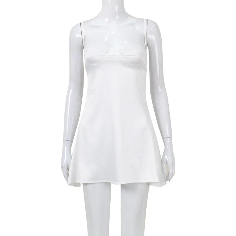 Lace Suspender Women's Bag Chest Slim-fitting  Backless Satin Pure Desire Dress Short Skirt European and American Hot Sell Sexy