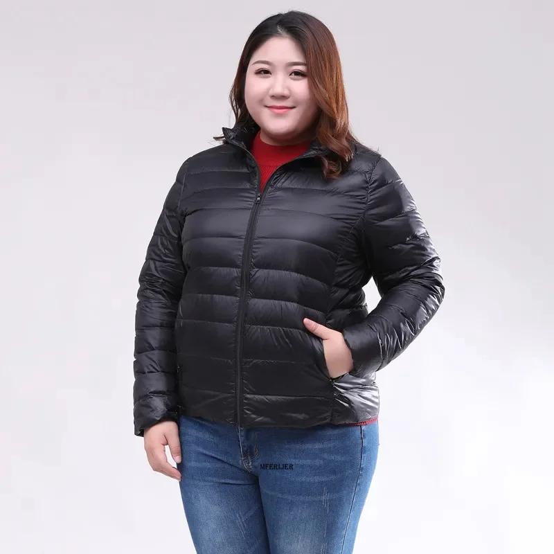 Parka chaude pour femme avec poches, vestes optiques, grande taille, col montant, vestes épaisses, parkas en duvet, hiver, grande taille, 10XL, 170kg