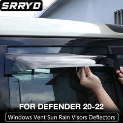 Car Windows Vent Visor Deflectors Hatchback Protection Wind Guard Sun Rain Visors Cover For Land Rover Defender 90 110  2020-22