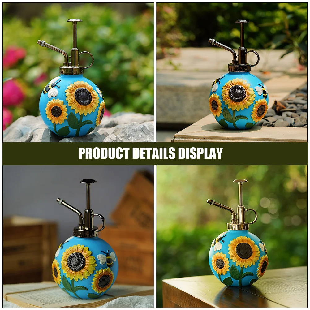 

-Shape Flower Pattern Spray Bottle Watering Pot for Gardening Houseplants Orchids Bonsai Durable Stainless Steel Resin