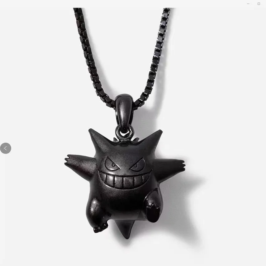 

Anime Peripheral Ornament Pokemon Gengar Necklace Cartoon Anime Pokémon Pokemon Hip Hop Pikachu Sweater Chain Necklace