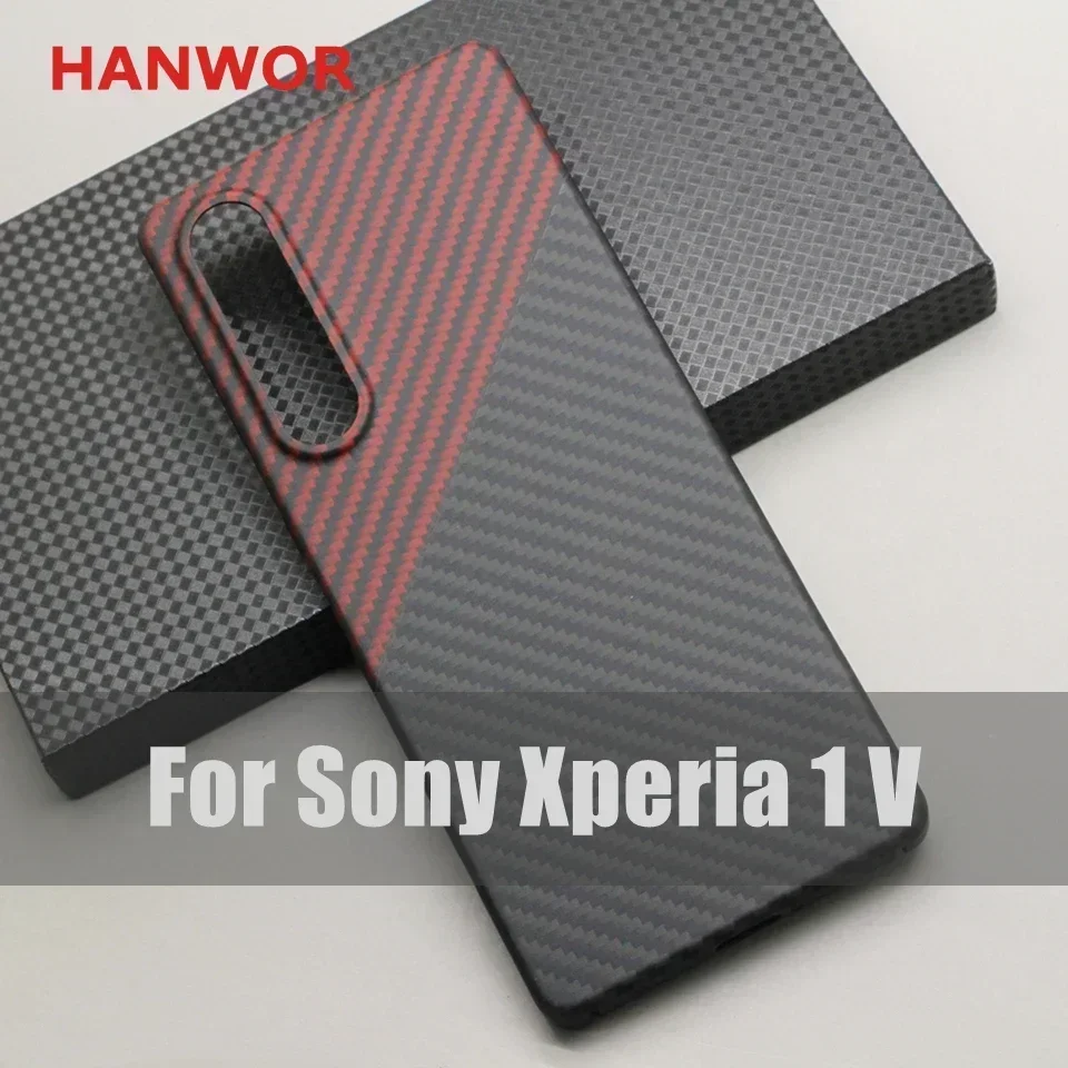 

HANWOR Carbon Fiber Protective Case for Sony Xperia 1 V 5G Cases Ultra-thin Anti-fingerprint Aramid Fiber Xperia 1 V Phone Cover