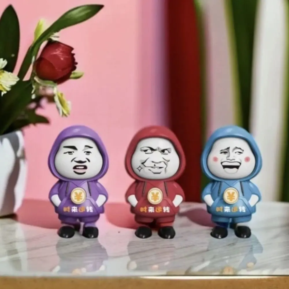 Keyring With Keychain Face Changing Pendant Plastics DIY Crafts Cartoon Keychain Chinese Style Mini Face Changing Christmas