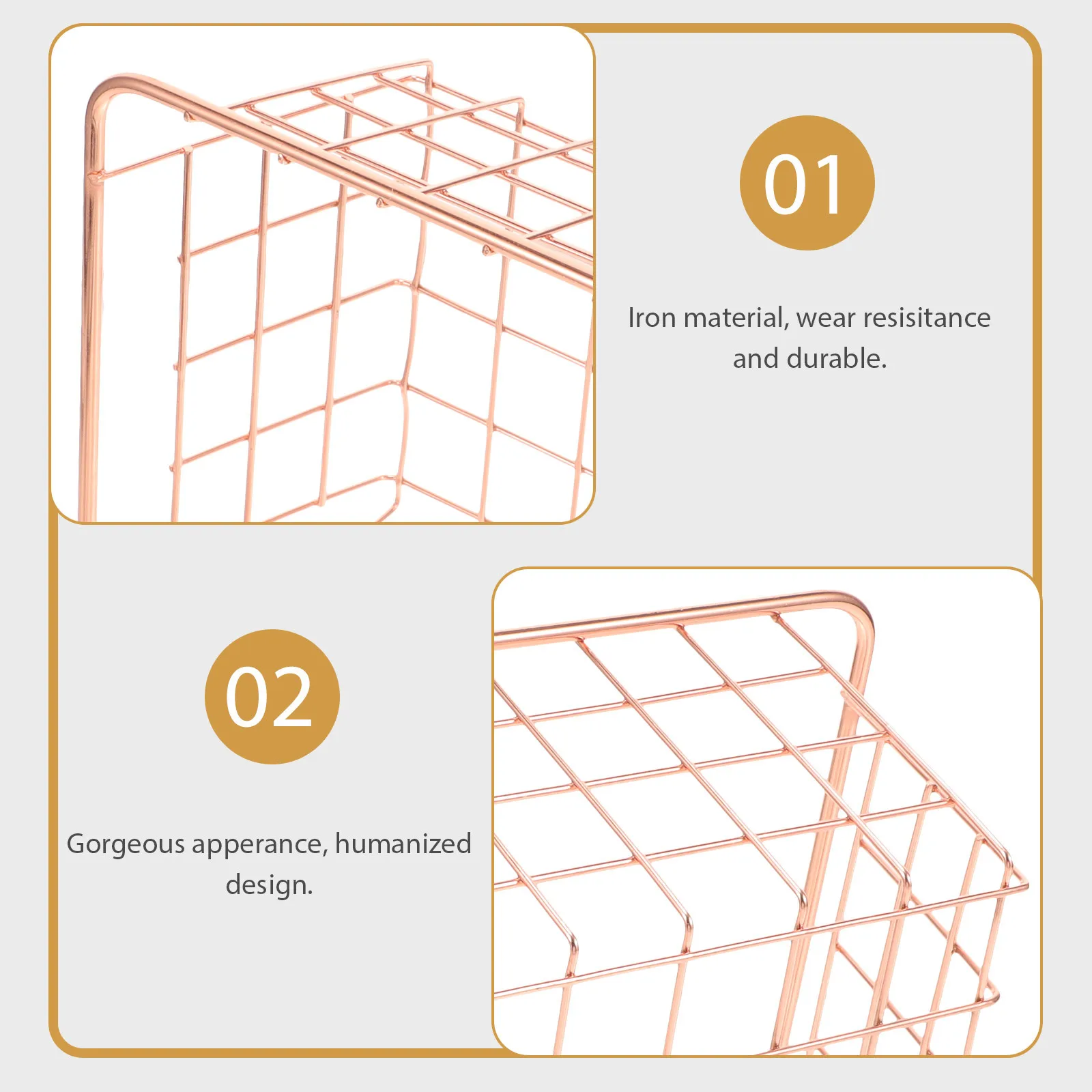 

1Pcs Iron Storage Basket Premium Material Organizer for Home Office Snacks Fruits Magazines Newspapers Desktop Storage