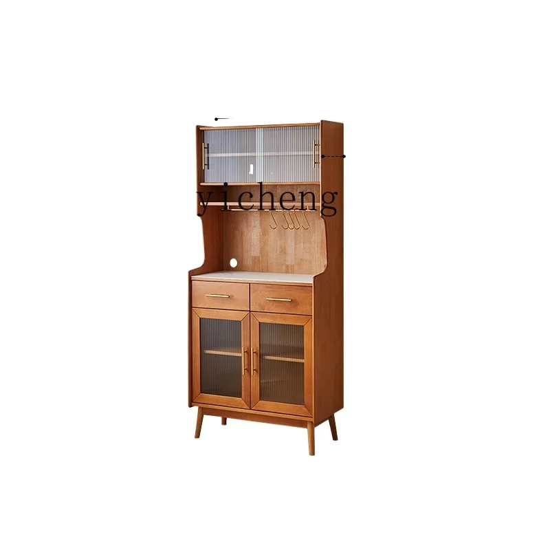 TQH solid wood dining side cabinet modern simple household cupboard high cabinet integrated against the wall narrow wine cabinet