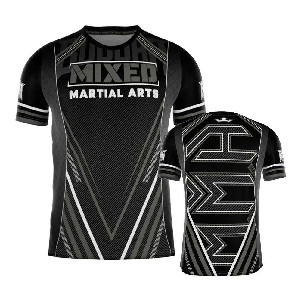 Men's T Shirts Fashion Muay Thai Training Clothing Summer Quick Dry Breathable Gym T-shirt Man Casual O-neck Short Sleeve Tees