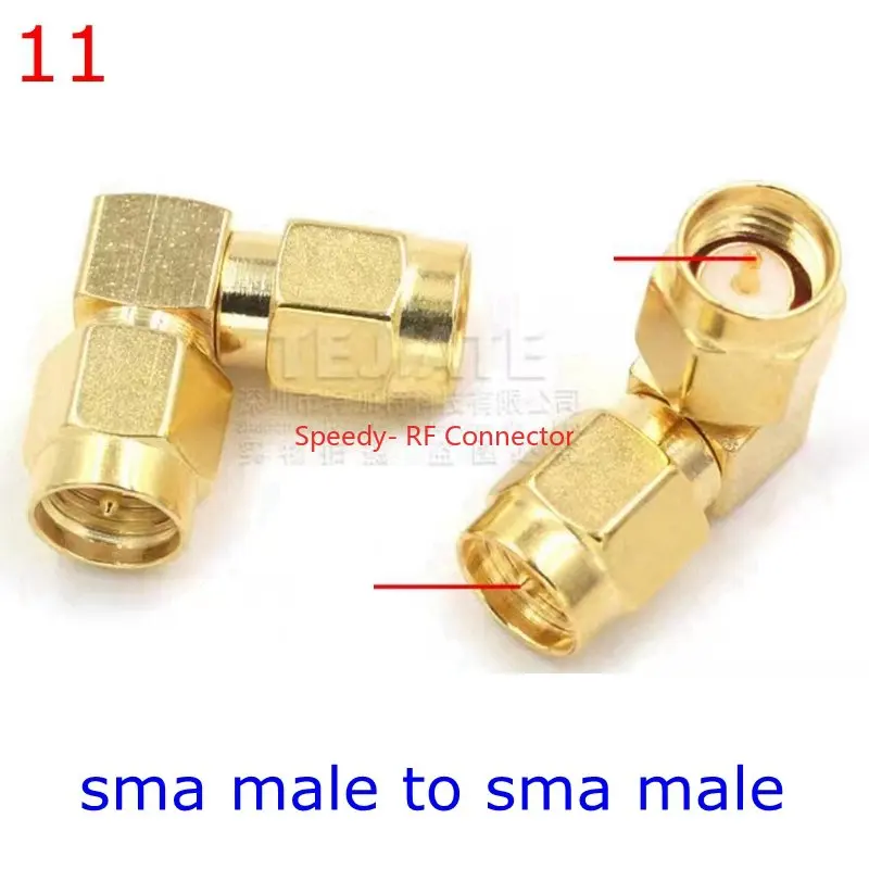 2 teile/los sma zu sma männlich weiblich gerade Stecker 90 Grad rechtwinkliges T-Stück Typ 3way Splitter rpsma zu RP-SMA männlichen Adapter rf