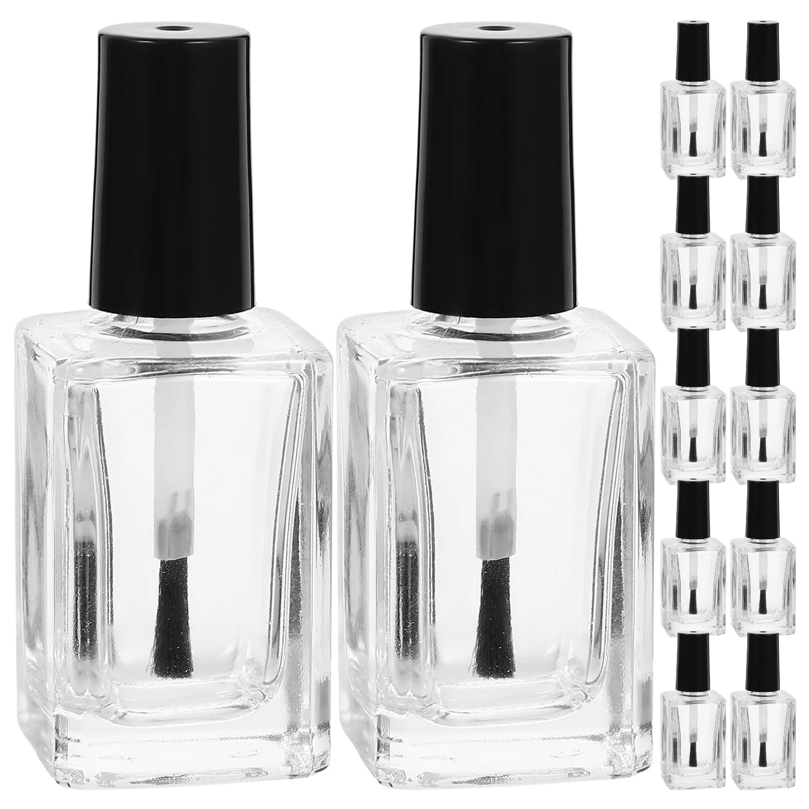 

15 Pcs Melody Fingernail Top and Gel Polish Bottle Brush Empty Mini Glass Chic Container Bottles Small with