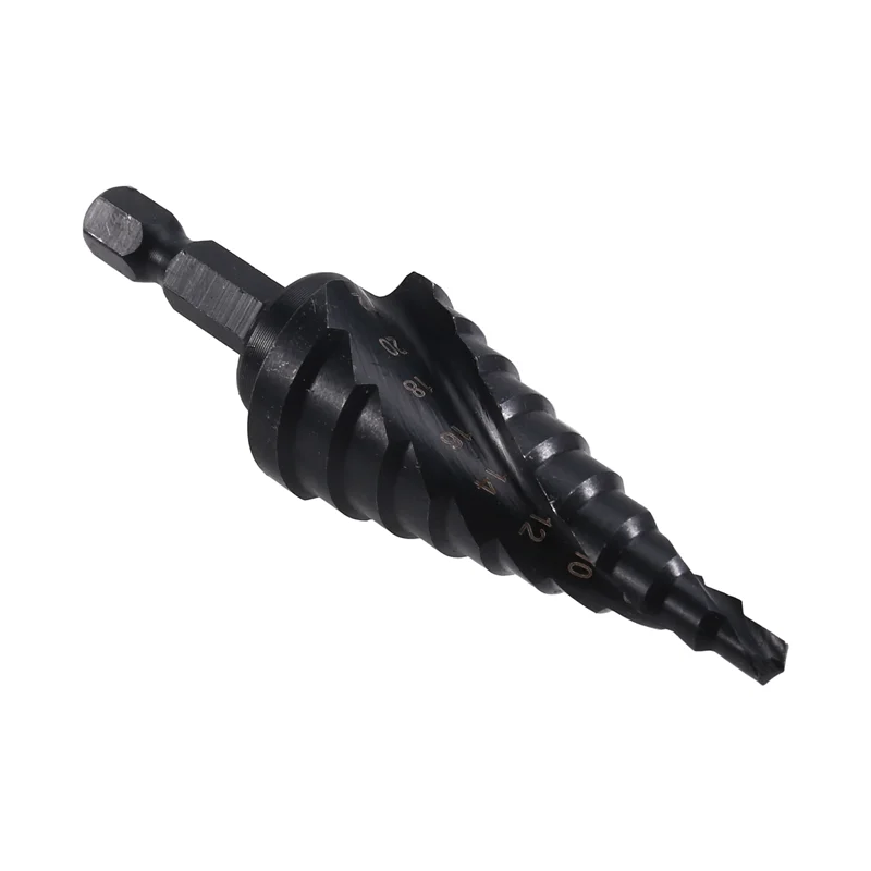 

【Свободная полка】 Ступенчатое сверло M35 с четырьмя спиральными канавками, 3/16–7/8 дюйма (размеры 12 ступеней), для металла, шестигранный хвостовик 1/4 дюйма