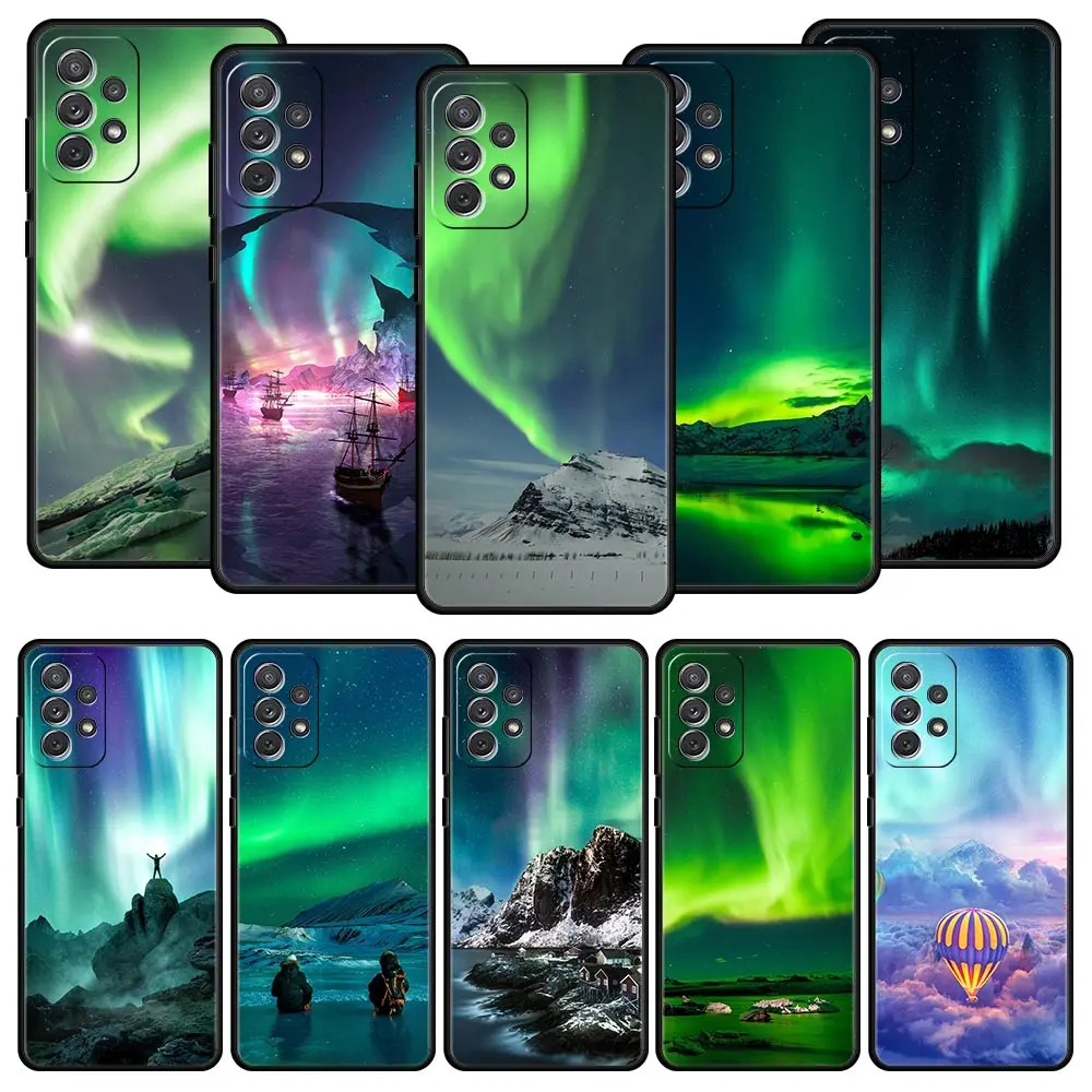Case For Samsung A17 A15 A13 A51 A71 A41 A31 A07 A05S A35 A55 A23 A25 A33 A53 A73 A57 A37 5G Cover Aurora Borealis