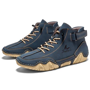 Handmade boots for men, outdoor casual leather shoes, breathable sneakers, autumn, new design, hot sale, 2024 10 Main Sales Bota Leather - №2