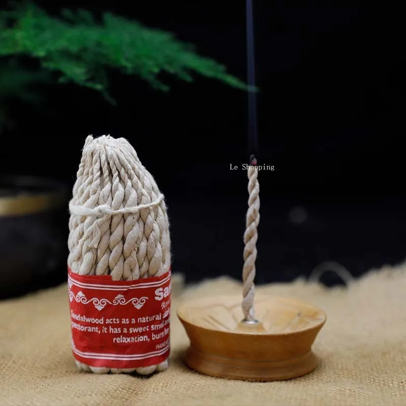 Natural Nepalese Handmade Rope Incense Sandalwood/Tibetan Incense for Home Meditation/concentration Enhancement/aromatherapy