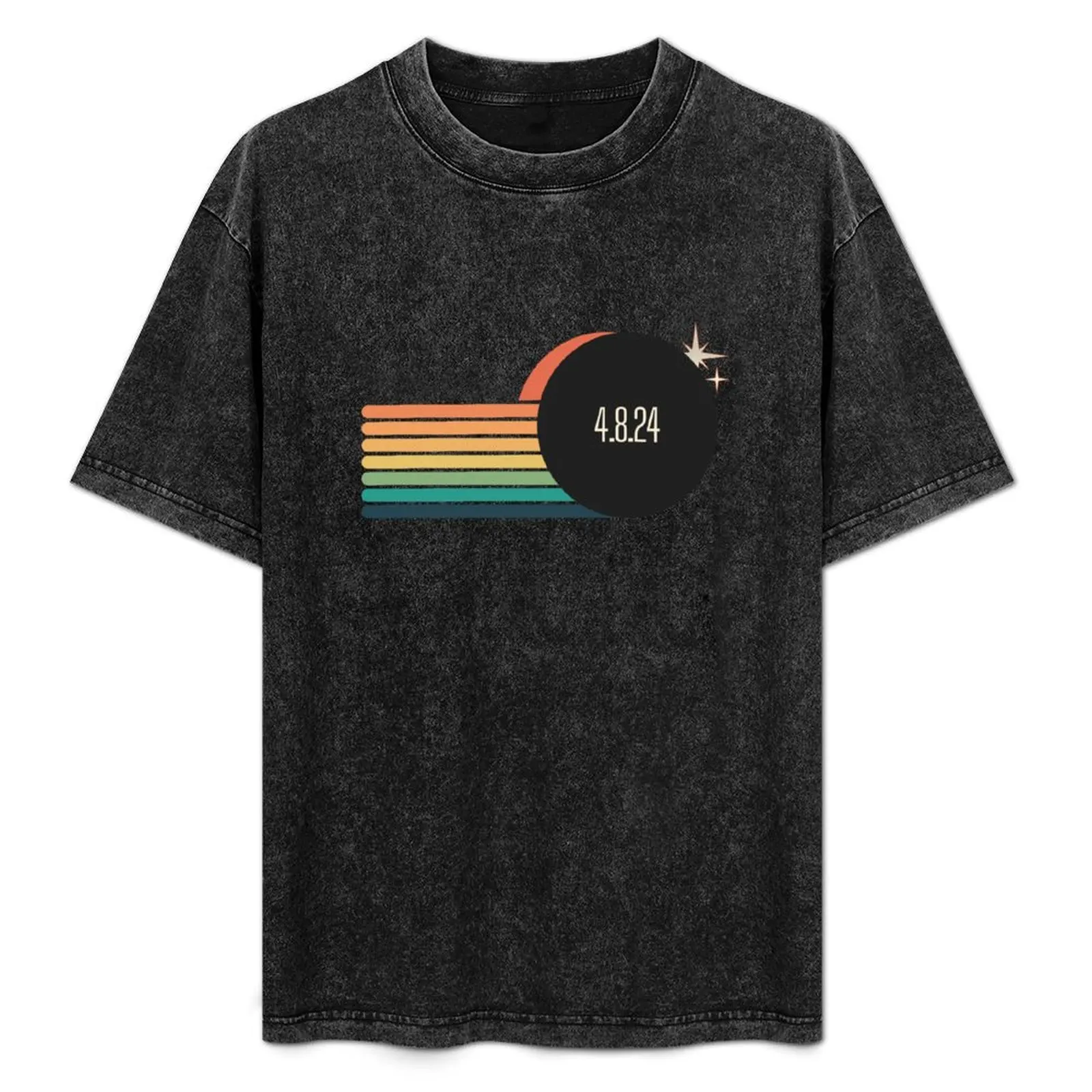 

Total Solar Eclipse 2024 Retro T-Shirt Non-Shrink Basic Cotton T-Shirt