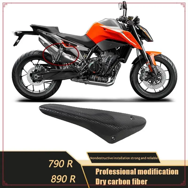 

Motorcycle Real Carbon Fiber Exhaust Protective Cover For DUKE 790 DUKE 890 890R 2020-2022 Accessories Parts