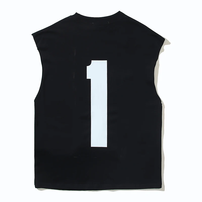 Kanye Co Branded 1 Printed Oversized Tank Top Sport Tshirt Men\'s Black Cotton Sleeveless T-shirts Summer Streetwear Vests Y2k