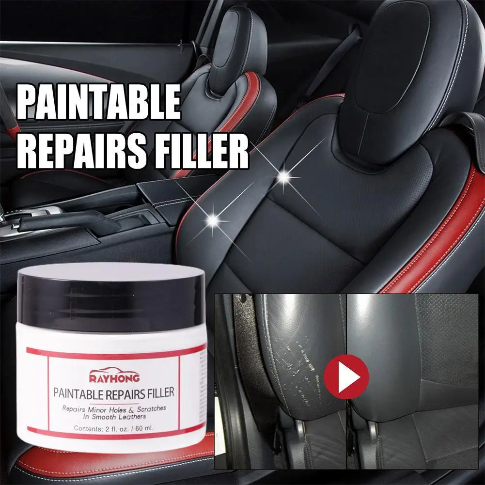 60ml Leather Repair Filling Paste Compound Leather Restoration Cream Auto Leather Car Repair Scratches Cracks Sofa Car Seat