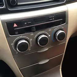 3pcs Car AC Knob Air Conditioning Knobs Ring Cover Protector Sticker for BYD F3 F3R Car Heat Control Switch Knob Aluminum Alloy