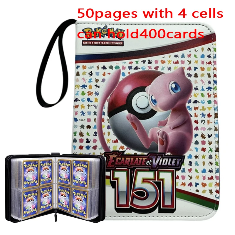 

NEW 400PCS Pokemoned Album Binder Photocard PU Zipper Photo Card Album Carte Holder Toy Collection Folder Letters Cards' Hobby