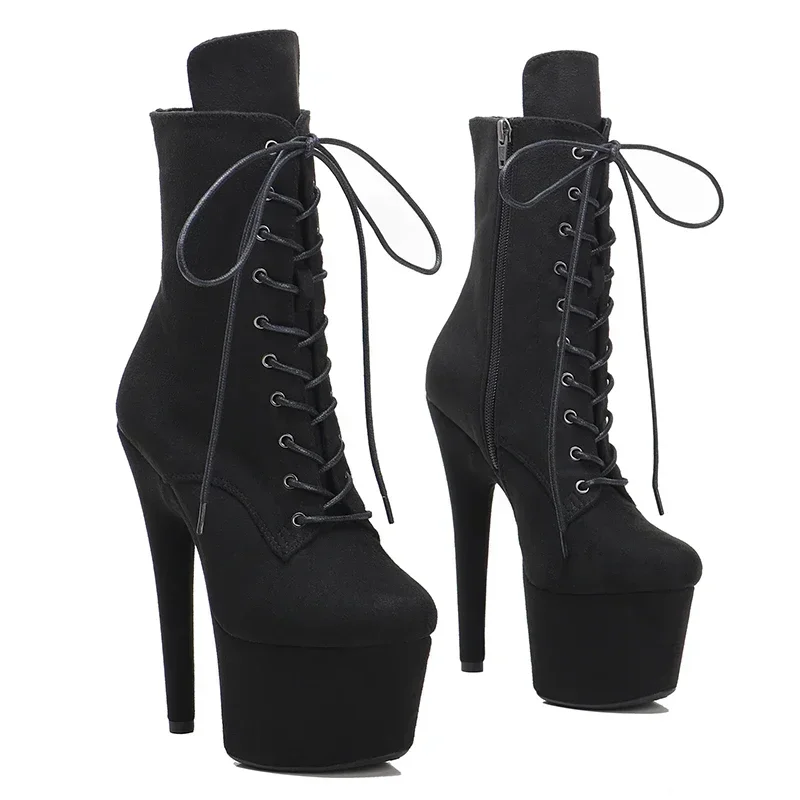 Leecabe Suede Upper Color 17CM/7Inch Women\'s Platform Sandals party High Heels Shoes Pole Dance bootie