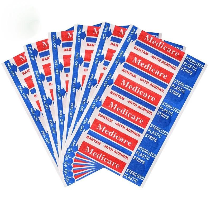 Imagem -02 - Impermeável Adesivo Primeiros Socorros Emergência Kit Woundplast Pele Patches Band Aid Impermeável Emplastros 100 Pcs por Caixa