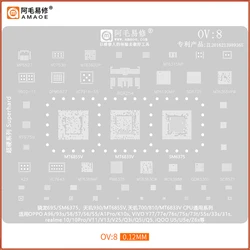 OV8 BGA Stencil Reballing For SM6375 MT6855V MT6833V Dimensity 930 700 810 For Realme 10 10Pro V11 V13 V25 Q3i Q5 Q5i iQOO U5 Z6