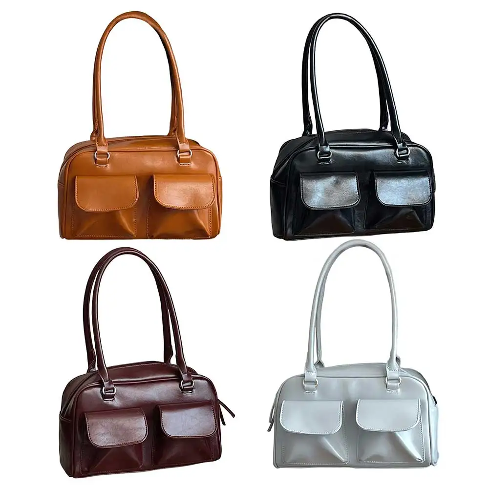 

Women Vintage Handbag Fashion Zipper Shoulder Bag Casual Leather Tote Handbag Versatile Large Capacity Commuting Bag