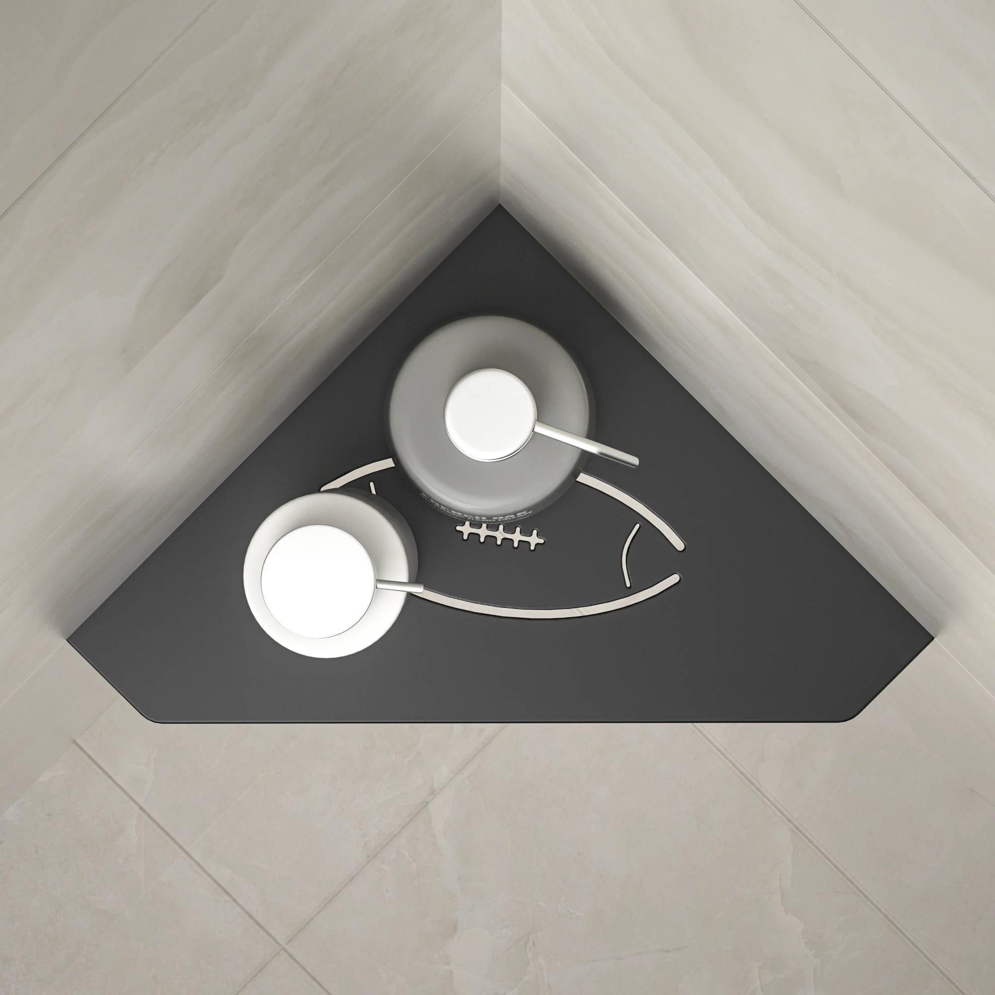 

Wholesale Matte Black 10 Inch No Drill Shower Corner Rack with New Design Ships Free in the USA