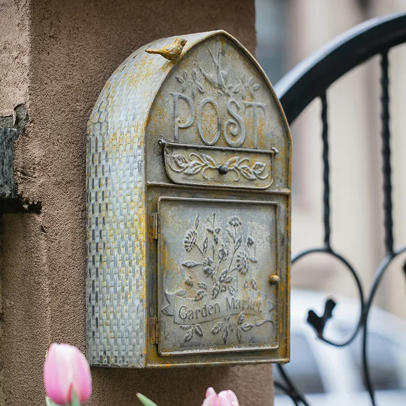 Metalowa skrzynka na listy przechowywanie skrzynka pocztowa do pozostawiania wiadomości dom wiejski Post rzemiosło dekoracyjne skrzynka na listy