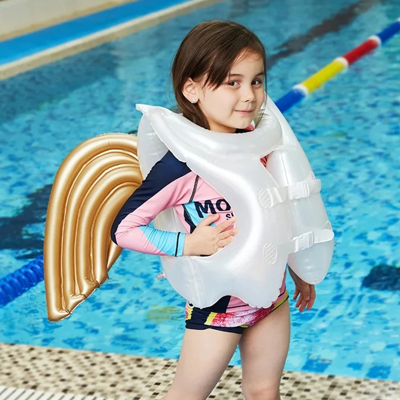 Kids Angel Wings Life Jackets Inflatable Swim Vest PVC Children Assisted inflatable Swimwear For Water Sport Swimming Pool