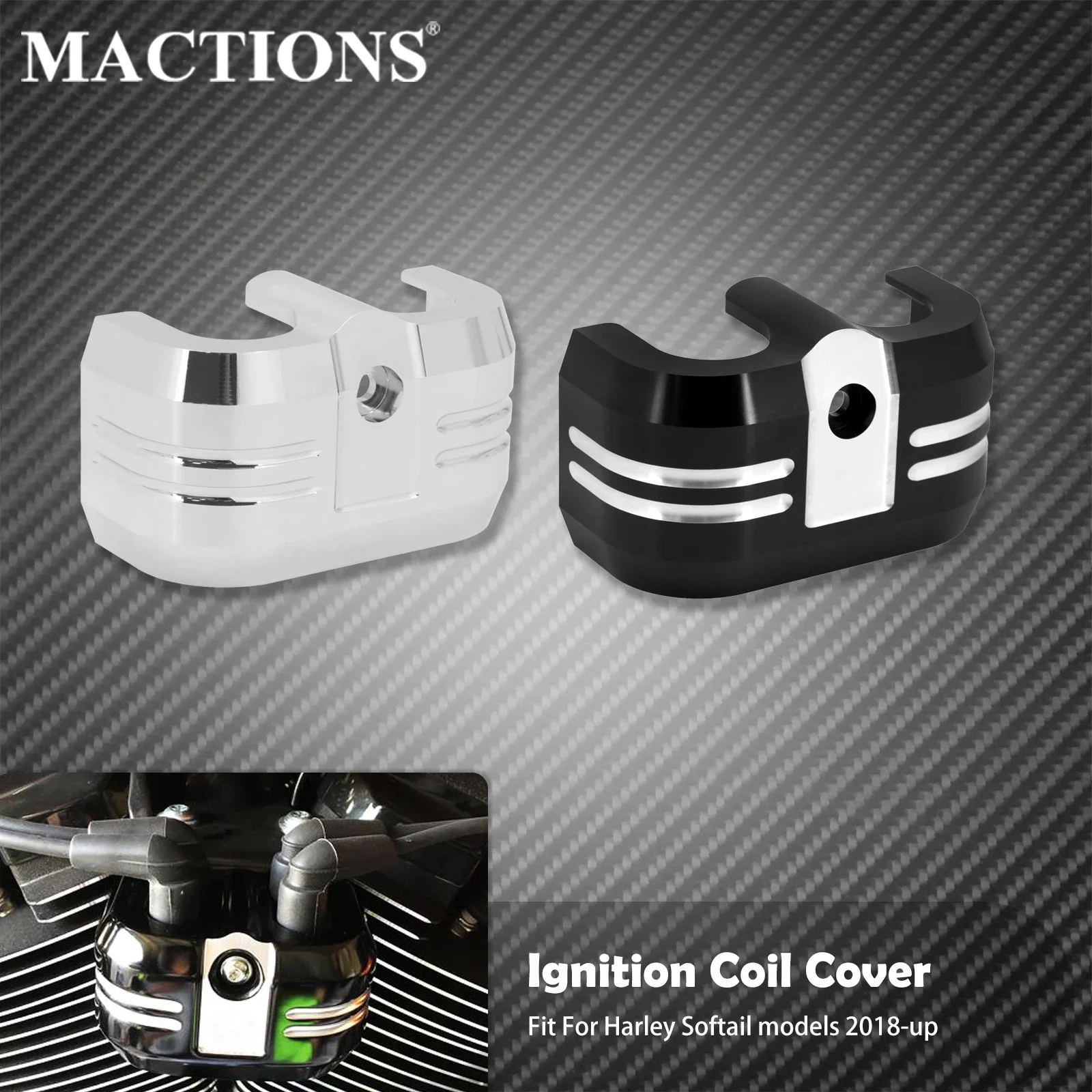 

Motorcycle Ignition Coil Cover Black/Chrome For Harley Softail Breakout Fat Bob FLFBS Street Bob Low Rider Standard FLSB 2018-Up