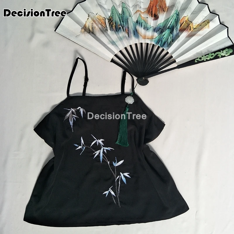 2025 chinese camisoles tangsuit tank tops traditional chinese clothing for women vintage party hanfu embroidery strap tops