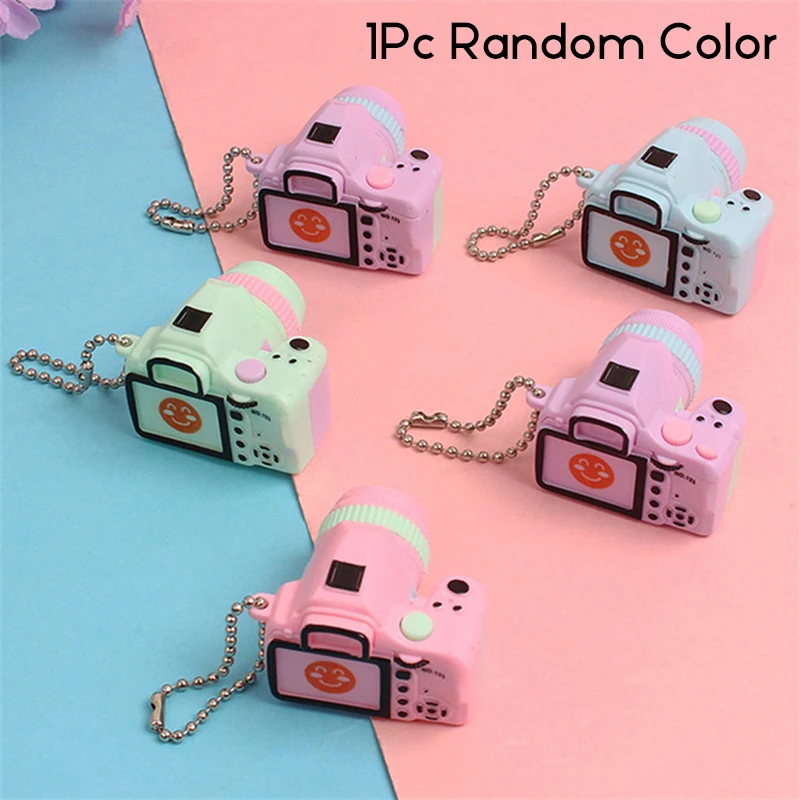 1Pc Cartoon Camera Key Chain Car Backpack Pendant Mini Portable Camera Dollhouse Mini Camera Accessories Kid Gift