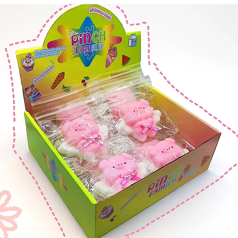 귀여운 만화 천사 돼지 짜기 꼬집기 장난감, 재미있는 돼지 리바운드, 성인 어린이 벤트 스트레스 해소 장난감, 생일 선물