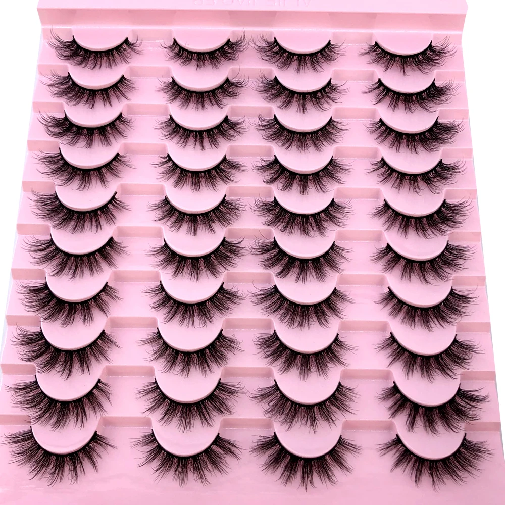 Neu: 20 Paar Natürliche Dicke Künstliche Wimpern, Lange 6D Nerz-Wimpern für Make-up und Wimpernverlängerung – Detail 20