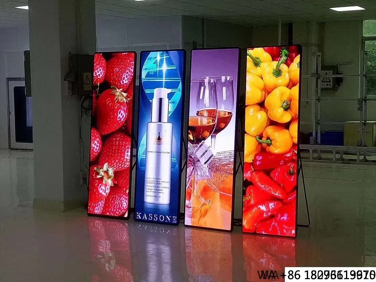 Indoor Outdoor P1.538/P1.86 LED Poster Vertical Movable Screen with Pulley Hot Selling