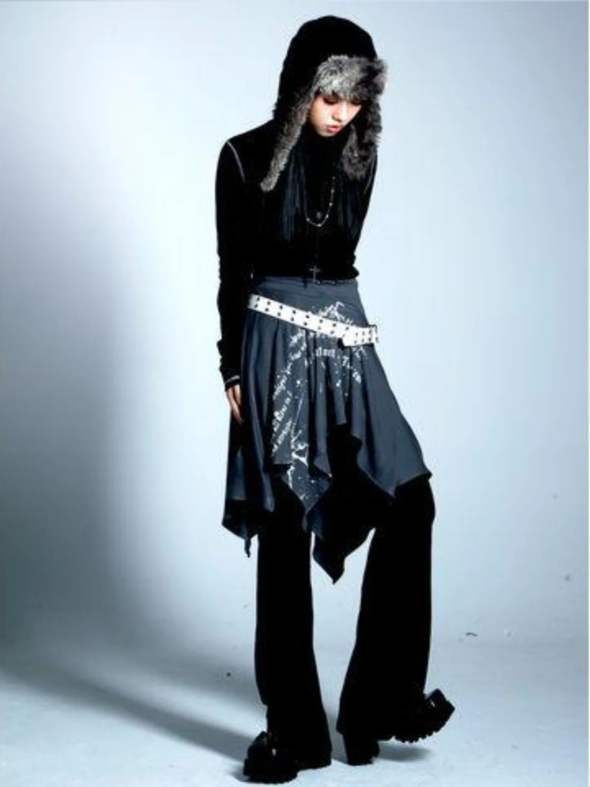 

Оригинальная юбка с нерегулярным принтом, уличная юбка трапециевидной формы в стиле киберпанк f, базовый слой, хороший товар, двойной бренд Spicy Girl