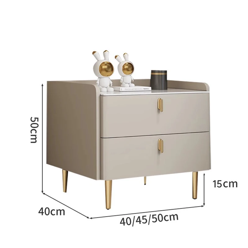 Modern Leather Night Table Two Door White Nordic Small Apartment Nightstand Art Drawer Mobili Per La Casa Home Furniture