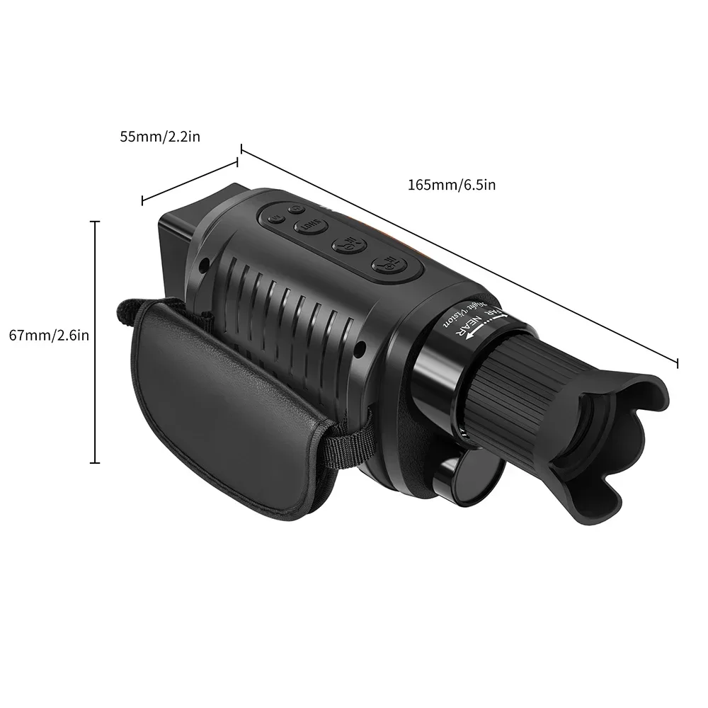 Tela LCD TFT de visão noturna monocular Iluminador incorporado de 3W 850nm e oferece uma visão mais clara de detalhes para escuro