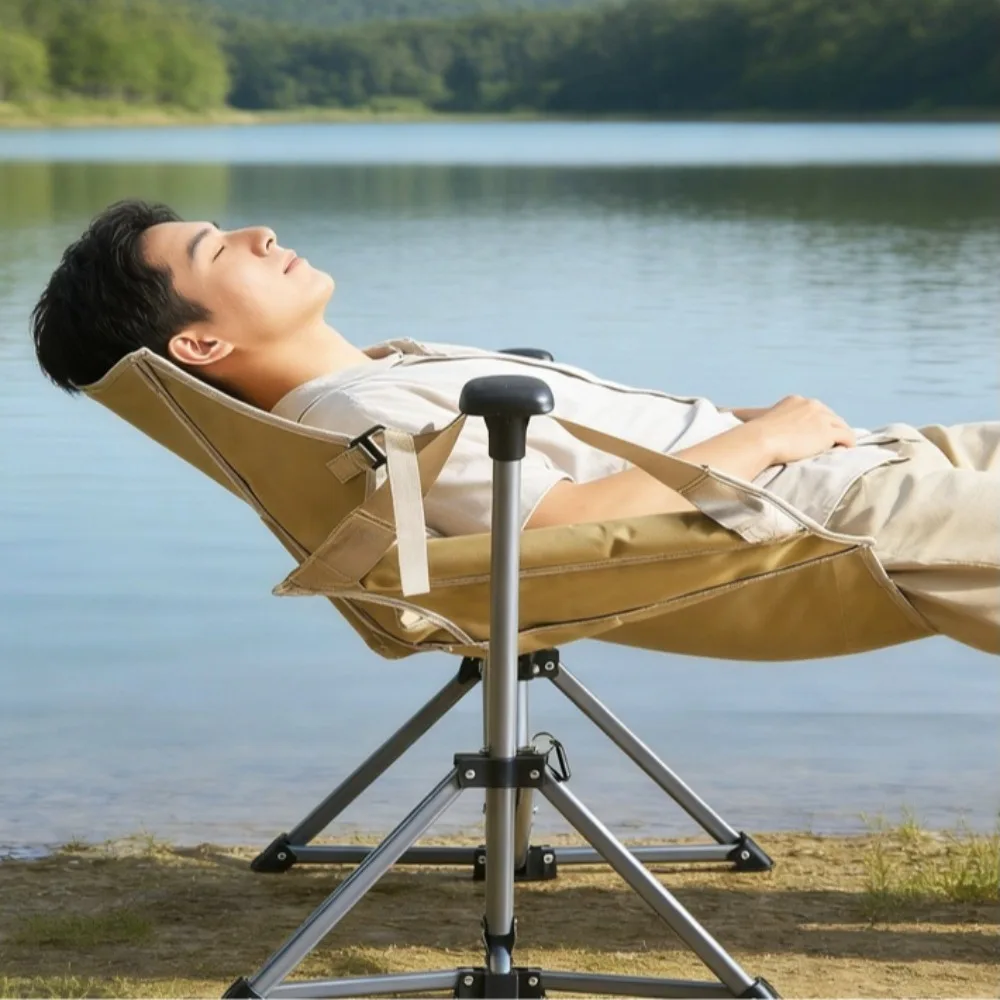 Portable Outdoor Leisure Chairs Camping Rocking Foldable Swing Recliner Breathable Eco-Friendly Moon Hanging Chair view 4