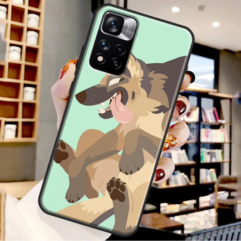 Cartoon German Shepherd Dog Case For Xiaomi Redmi Note 12 11 10 9 8 Pro Note 12S 11S 10S 9S Cover For Redmi 9 10 12 C