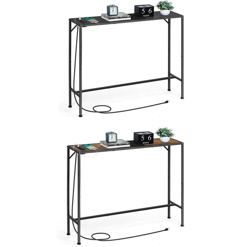 Console table, narrow sofa table with socket 41 inches (approximately 104.1 cm), entrance table, sofa table, entrance table