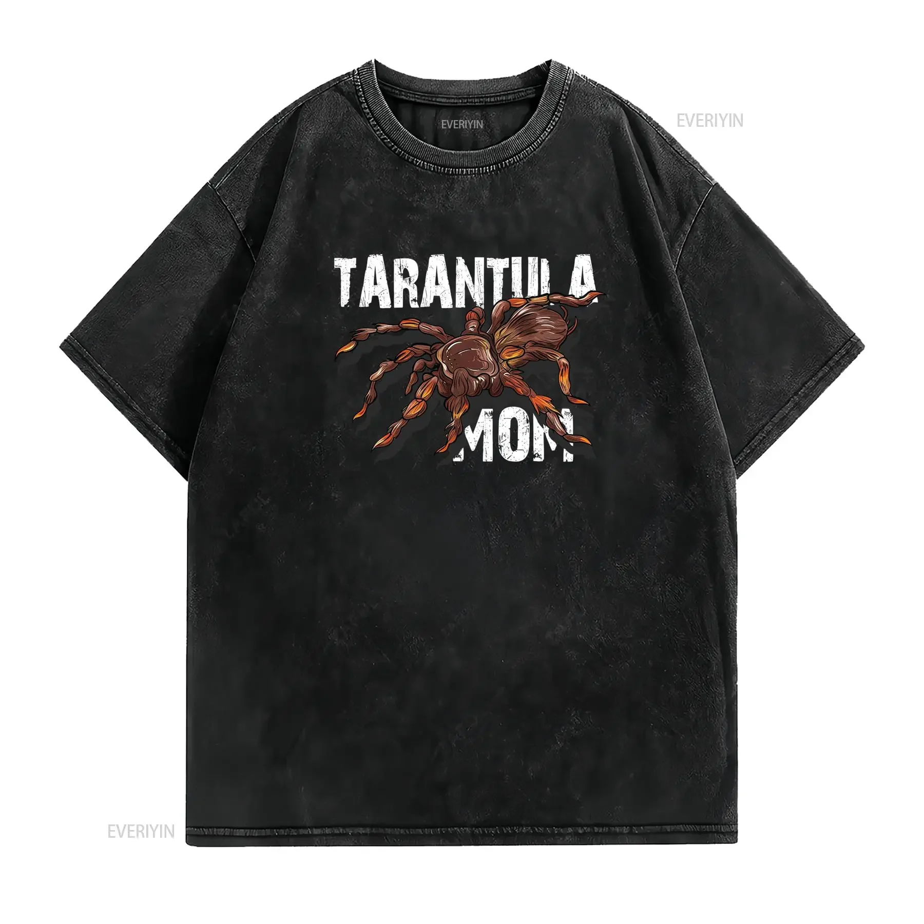 Cool Tarantula Mom Spider Lover Print Casual Streetwear T Shirt vintage Washed fashion Slightly graphic Soft