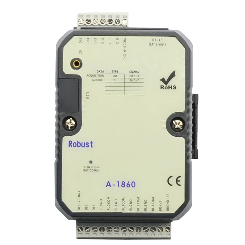 Módulo Modbus TCP IO con salida de relé de potencia de puerto Ethernet (A-1860)