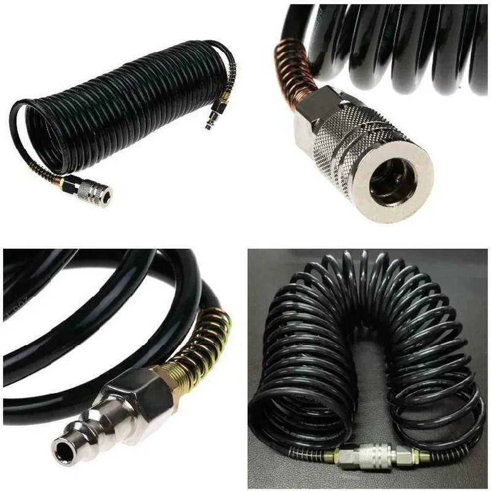 

7.5M Air Compressors Hose Pneumatic Adapter Quick Couplers Inflating Coil Pneumatic Hose Pipes For Compressor Flexible Air Tool