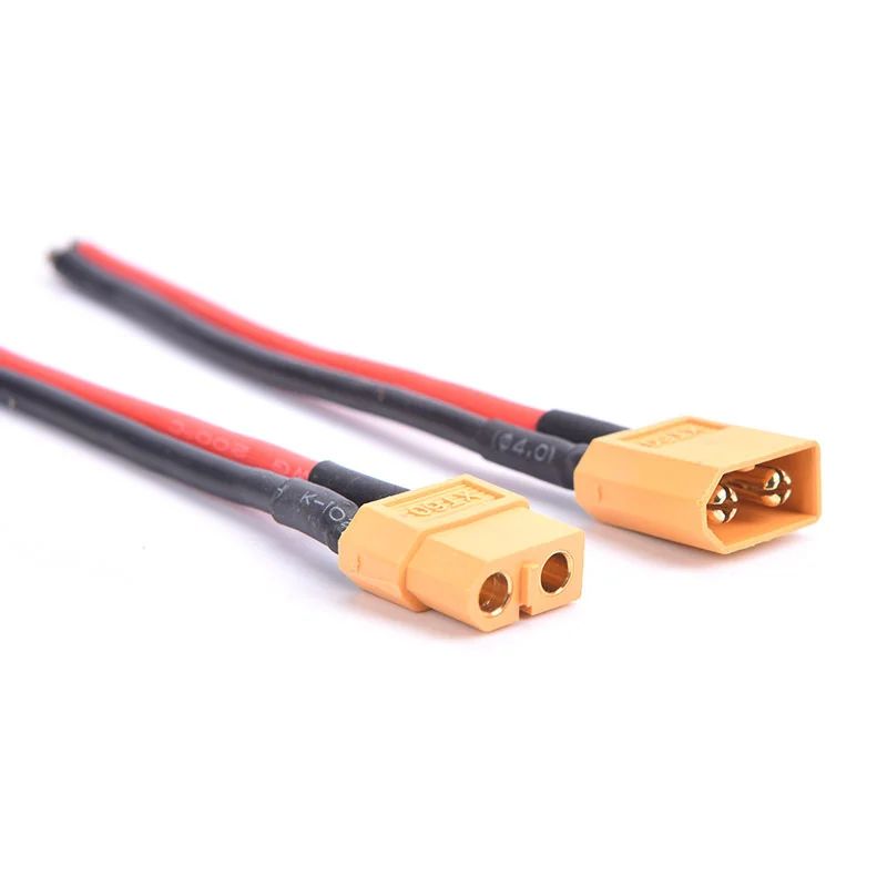 1Set XT60 XT-60 Male+Female Bullet Connectors Plugs With Silicon 14 AWG Wire For RC Lipo Battery (1 Pair) Banana Plug Connectors