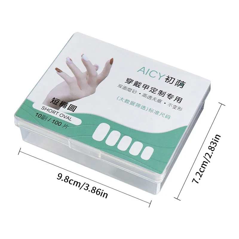 100 pçs/caixa unhas falsas foscas sem polimento imprensa em unhas falsas médio curto design alto fosco macio gel dicas de unhas para extensão