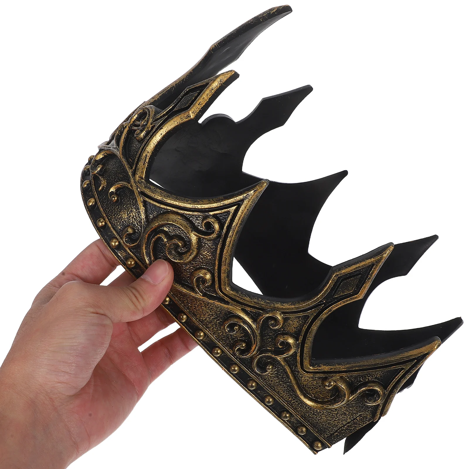 

2Pcs Crown Golden Medieval PU Crown for Men Cosplay Party Decoration Royal Headdress Adjustable Vintage