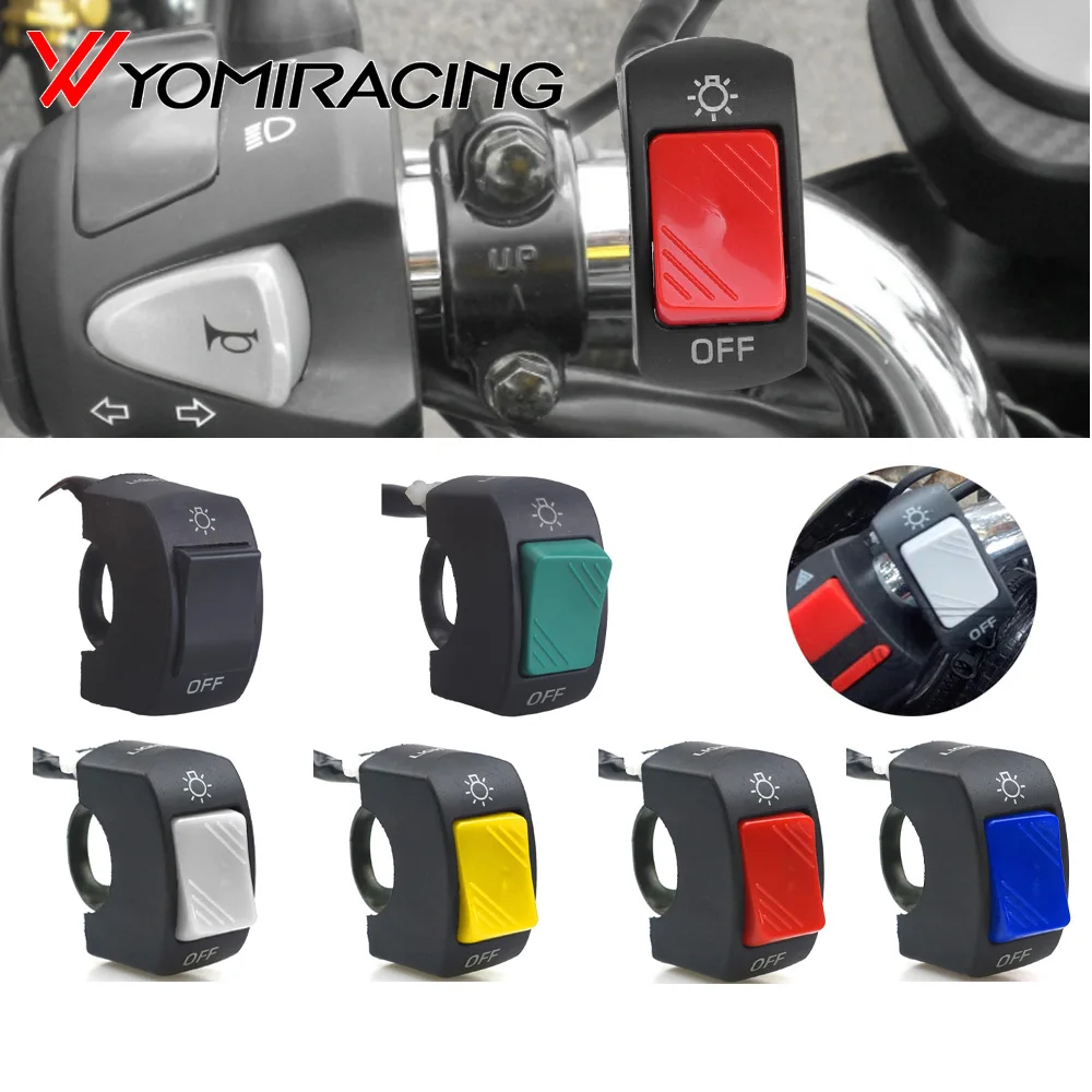 

22mm ON/OFF Motorcycle Switch Push Button 12V Button Connector Handlebar Switch for ATV Electronic Bike Scooter Motorbike