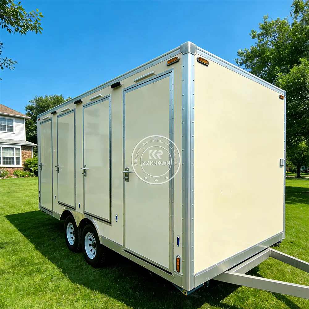 Outdoor Movable Toilet Restroom Trailer Portable Toilets Customized Restroom Shower Trailer Luxury Toilet Trailer