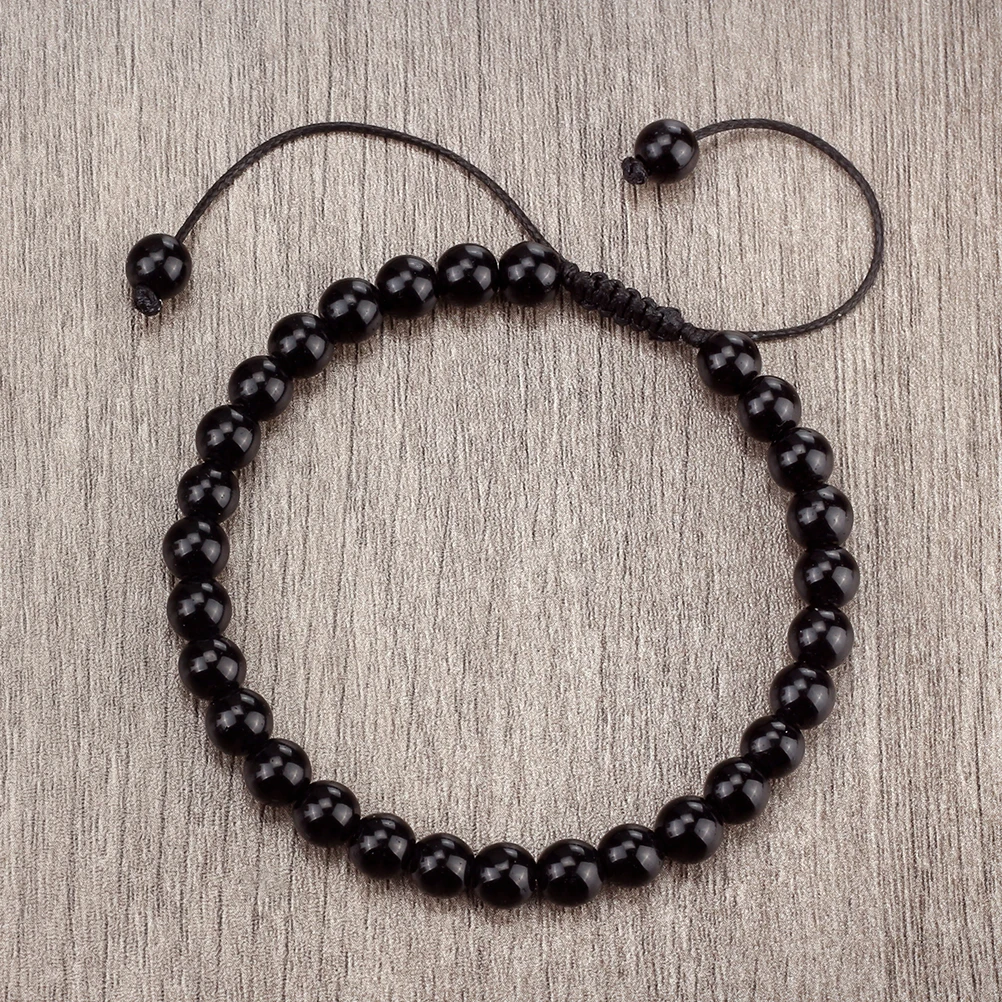 Prayer Natural Stone Round Beads Bracelets Men Hematite Cross Bangles 6mm Tiger Eye Onyx Beads Meditation Bracelet Women Jewelry